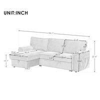 Großhandel Cord 2-in-1 Ausziehbares Schlafsofa Konvertierbares Sofa mit Stauraum Chaiselongue L-förmiges Sofa mit Versteckten Getränkehaltern