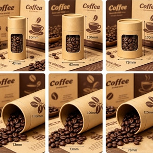 Custom Kraft Paper Tube Packaging with Clear <b>Window</b> for Coffee Beans, Recyclable Craft Paper Four-Color Printing for Tea - Product Image 6