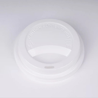 Couvre-gobelet en plastique PS blanc jetable personnalisé de 90 mm 80 mm pour gobelet à café, boisson chaude, sans paille