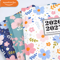 Organisateur/Agenda hebdomadaire et mensuel en cuir PU A5 à couverture rigide, papier épais 100g, avec élastique, personnalisable pour le bureau