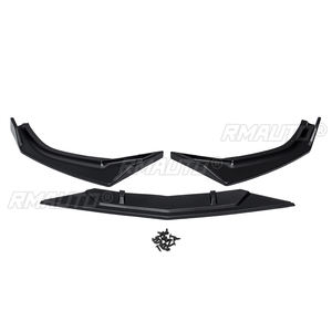 3 pièces Lame de pare-chocs avant, séparateur, spoiler et diffuseur noir mat pour Honda Civic 2016 2017 2018 2019 - Product Image 4