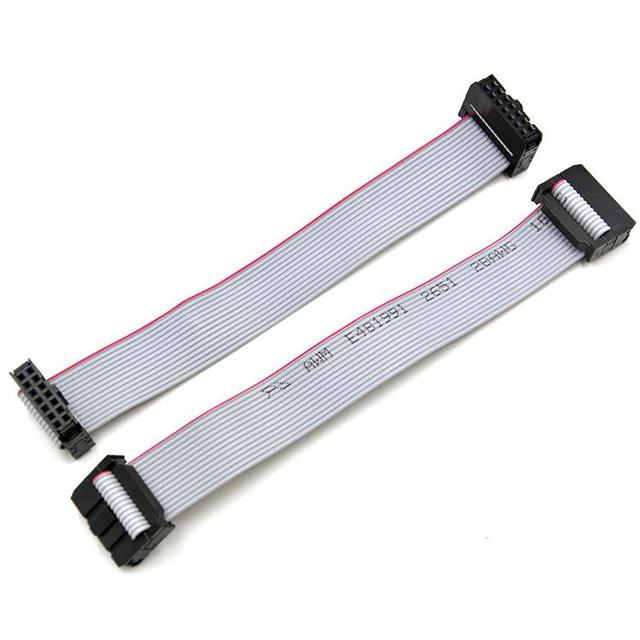 2.54mm Pitch Idc Connector Grey Flat Cable 2.54mm 14pin Assembly Ribbon Flexible Wire Harness Cable