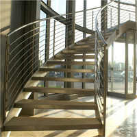 Escalier en bois massif, arc, escalier en spirale, escalier incurvé, escalier dwg