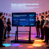Écran tactile interactif numérique intelligent tout-en-un de 55 pouces, écran plat LCD, tableau blanc capacitif, système d'exploitation Windows/Android, 3 ans de garantie