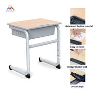 Mobilier scolaire Bureau et chaise d'étudiant Bureau d'étudiant à hauteur réglable Ensemble table et chaises pour l'école primaire