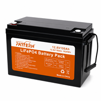 PATTERN 12.8V 150Ah 1920Wh IP65 Su Geçirmez Derin Deşarjlı LiFePO4 Akü Paketi, Şebeke Dışı Kabin Ev Güneş Enerjisi Depolama Aküsü için