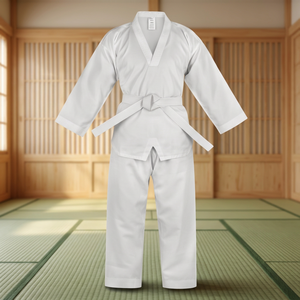 Boys White Karate Uniform Cotton One-Piece Breathable Regular Fit <b>Childrens</b> Martial <b>Arts</b> Wear - Product Image 4