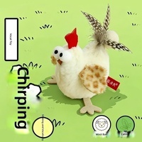 Jouet pour chat couineur en forme de poule pondeuse avec boule de laine et appel d'oiseau sonore à la catnip pour chats d'intérieur lasse