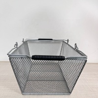 Panier de rangement multifonction en métal avec poignée, design rectangulaire durable pour une utilisation polyvalente - pique-nique et rangement pour les courses
