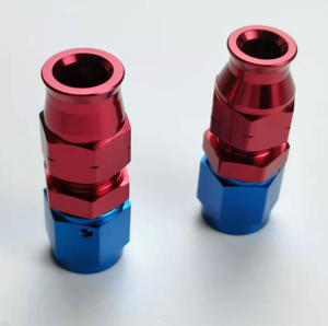 Logo personalizzato alluminio nero anodizzato dritto 6AN femmina Flare a 5/16 3/8 adattatore per raccordo tubo flessibile carburante con ghiera in ottone - Product Image 4