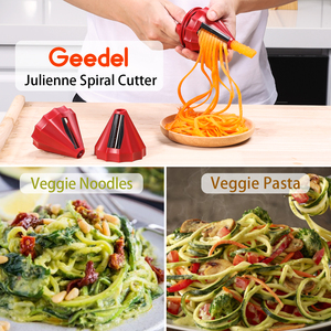 Spiraliseur manuel 3 en 1 Trancheuse de légumes en plastique pour courgettes et légumes Coupe-légumes polyvalent pour collations saines - Product Image 3