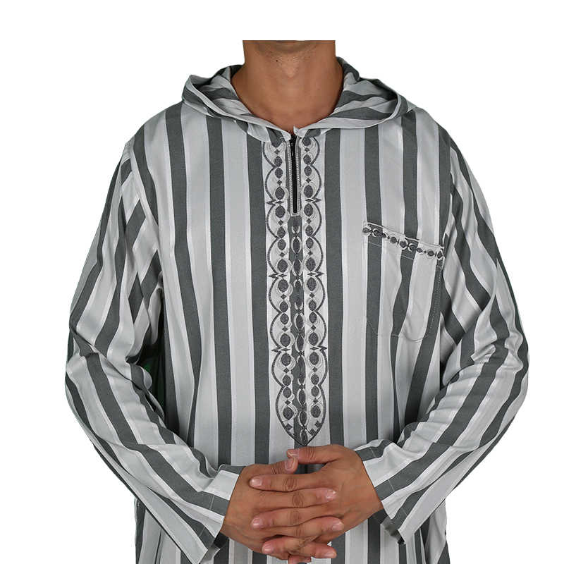 モロッコフード付きThobe売れ筋モロッコ男性服刺繍カフタンパーカー