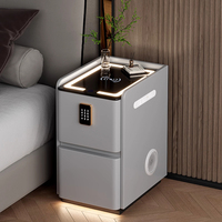 Table de chevet intelligente de luxe personnalisée avec chargement sans fil, audio Bluetooth, USB, lampe LED et serrure à code – Vente en gros