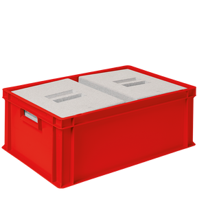 LxlxH 600x400x220mm Rouge 2 EPS Thermoboxes dans Eurobox avec Couvercle Cuisine Sotrage Conteneur Alimentaire - Product Image 3