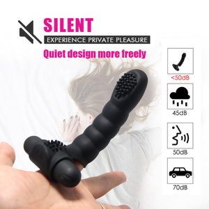 Silikon siyah kadın Masturbator G-SPOT vibratör USB şarjlı vajina teşvik parmak kol renk kutusu ambalaj - Product Image 2
