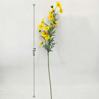 Bunga Daisy Sutra Buatan dengan Batang Panjang 75cm, Krisan Palsu untuk Rangkaian Bunga, Tersedia Kustomisasi Grosir dalam Jumlah Besar.