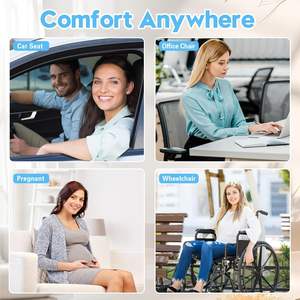 U-Shape Embroidered Pattern Meditation Cushion Health & Medical Air Memory <b>Foam</b> Lumbar Pillow for Home Decor - Product Image 5