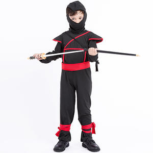 Carnaval <span class=keywords><strong>Cosplay</strong></span> <span class=keywords><strong>Anime</strong></span> japonés enmascarado Ninja disfraz clásico niños rojo tiras negro ropa al por mayor - Product Image 2