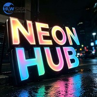 Solución de Instalación de Letras Iluminadas con Borde de Acero Inoxidable, Letras RGB de 4 pies, Letrero Luminoso con Logotipo para Negocios, Fiestas y Eventos