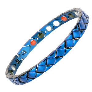 Pulsera de Cadena Magnética con <span class=keywords><strong>Iones</strong></span> <span class=keywords><strong>Negativos</strong></span> de Germanio, Bio Magnética, de Color Azul Clásico, Ajustable, <span class=keywords><strong>para</strong></span> la Salud - Product Image 3