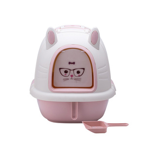 Wholesale Pet Cleaning Training Enclosed pink Litter <b>Box</b> for <b>Cats</b>, Luxury Plastic <b>Cat</b> Litter <b>Box</b> Closed Large <b>Cat</b> Toilet - Product Image 4