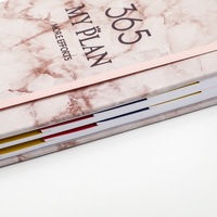 2026 personnalisé en cuir PU marbre cahier fermeture élastique A5/B5 Page intérieure Agenda bloc-notes Journal Journal anglais/espagnol imprimer