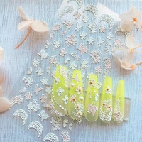 Nouveautés 2023 - Autocollants pour ongles en gel adhésif 3D/5D printemps-été, fleurs, feuilles, herbe, papillon, autocollants et décalcomanies pour vernis à ongles