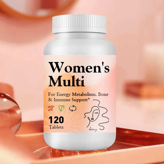 OEM Label pribadi dukungan kesehatan dan imun vitamin 50 plus Vegan multivitamin suplemen wanita multivitamin tablet