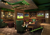 Design d'intérieur de bar sportif de style britannique, mobilier de bar moderne pour club sportif, salon de billard classique, idée de bar sportif en bois