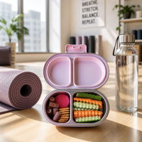 B.box Snackbox |   Mini boîte bento 2 compartiments étanches |   Collations pour Enfants en Bas Âge |   Compatible micro-ondes |   Convient aux fruits entiers |