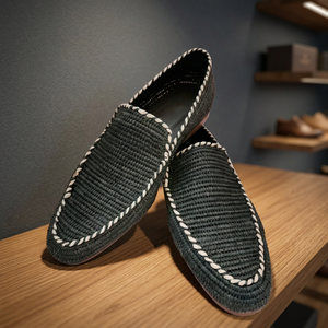Mocassins en raphia rayés respirants Natural Beauty avec semelle extérieure en cuir véritable - Product Image 3