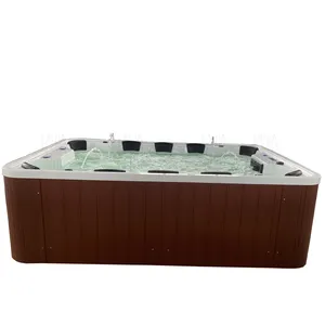 Spa bathtubs bluetooth jacuzzis for 10 persons red skirt hot tube outdoor hydro pool accessories lights square balboa system