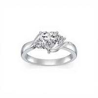Bague romantique en argent 925 en forme de cœur avec améthyste, cadeau pour elle, anniversaire, symbole d'amour, bague de fiançailles