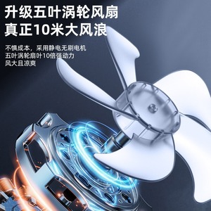 Ventilateur de camping rechargeable 8000 mAh 16000 mAh oscillant portable avec éclairage LED pour usage extérieur - Product Image 5