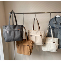 Sac fourre-tout en toile de grande taille, de qualité supérieure, réutilisable, avec logo personnalisé imprimé, pour les étudiants, le travail, les courses, la mode en plein air
