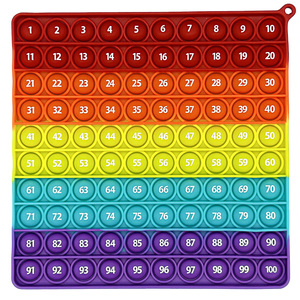 Giocattolo Antistress in Silicone Arcobaleno con 100 Bolle, <span class=keywords><strong>Gioco</strong></span> Matematico per Bambini, Apprende il Conteggio e la Matematica di Base Attraverso il <span class=keywords><strong>Gioco</strong></span> Tattile - Product Image 1