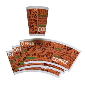 Hot/Cold Beverage Disposable White/Blank Paper Coffee Cup Paper Cup Fan Printer Cup Fans Sheet Paper