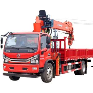 Dongfeng 4x2 Einzelkabinen-Kranwagen mit 8-Tonnen Geradeaus-Kran und 5,8m 6m Kastenaufbau - Product Image 1