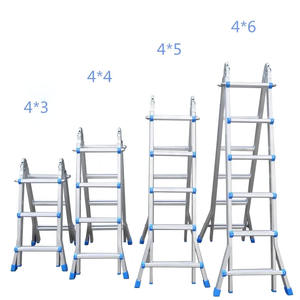 Échelle <span class=keywords><strong>télescopique</strong></span> moderne Rising RS-L407, durable, multi-positions, pieds évasés en aluminium, capacité de charge de 150 kg, conforme à la norme EN131 - Product Image 4