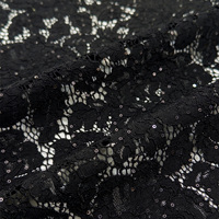 Nouvelle dentelle florale en nylon, coton et élasthanne, extensible, de luxe, brodée de sequins, pour robes de soirée et haute couture