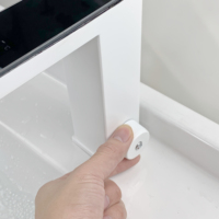 Robinet de salle de bain intelligent à capteur tactile avec affichage numérique LED de la température, noyau de valve en céramique blanche, mitigeur eau chaude et froide