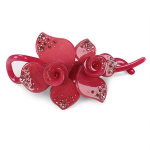 कस्टम पुष्प डिजाइन केले के बाल क्लिप अतिरिक्त बड़े 10.5 सेमी ऐक्रेलिक बालों के लिए रंगीन फूल मोड़ क्लिप - Product Image 5