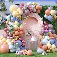 Kit d'arche de ballons macaron personnalisé rose bleu jaune violet or pour anniversaire, fête prénatale