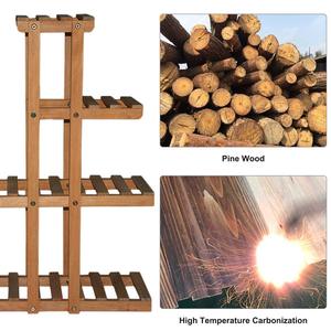 Pianta in legno di pino a 4 livelli 10 vasi di <span class=keywords><strong>fiori</strong></span> a più strati portabagagli <span class=keywords><strong>per</strong></span> fioriera verticale <span class=keywords><strong>per</strong></span> Patio interno/esterno - Product Image 5