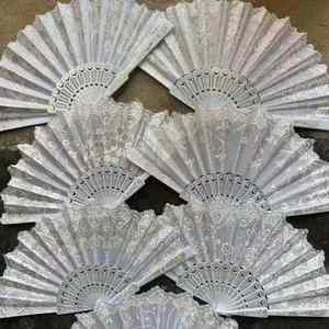 Chinese Spanish Style Dance Wedding Party Lace Silk Folding Hand Held Flower Fan Gift Colorful - Product Image 2