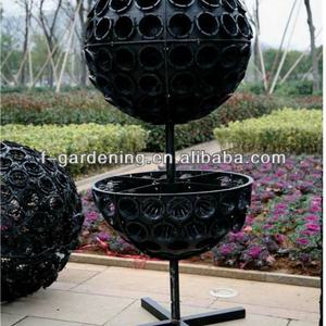 Maceta Esférica para Colgar en Poste de Lámpara, Decoración de Jardín, para Usar con Flores/Plantas Verdes, Maceta Redonda Negra Moderna - Product Image 3