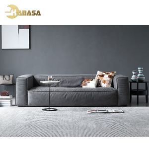 Sofá de salón de plumas de cuero Vegano para el hogar sofá tapizado seccional marrón a precio barato de lujo - Product Image 3