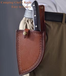Cuchillo de Chef Serbio Forjado de 6.7 Pulgadas, Hoja Entera, Afilado como una Navaja, Acero con Alto Contenido de Carbono, Cuchillo de Carnicero para <span class=keywords><strong>Carne</strong></span> con Funda de Cuero para Cocinar - Product Image 6