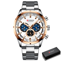Montre CURREN pour homme, marque haut de gamme, sport, quartz, montres pour homme, acier plein, étanche, chronographe, montre-bracelet pour homme, Relogio Masculino