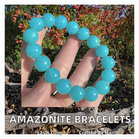 Bracelets en Amazonite Naturelle du Mozambique, Design Artisanat Populaire, Cadeau Journée de la Terre, Vente en Gros